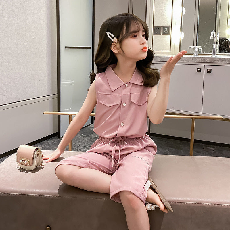 Two-piece Suit Girl Western Style Children Tooling Fashionable Princess - KuzuSHOP