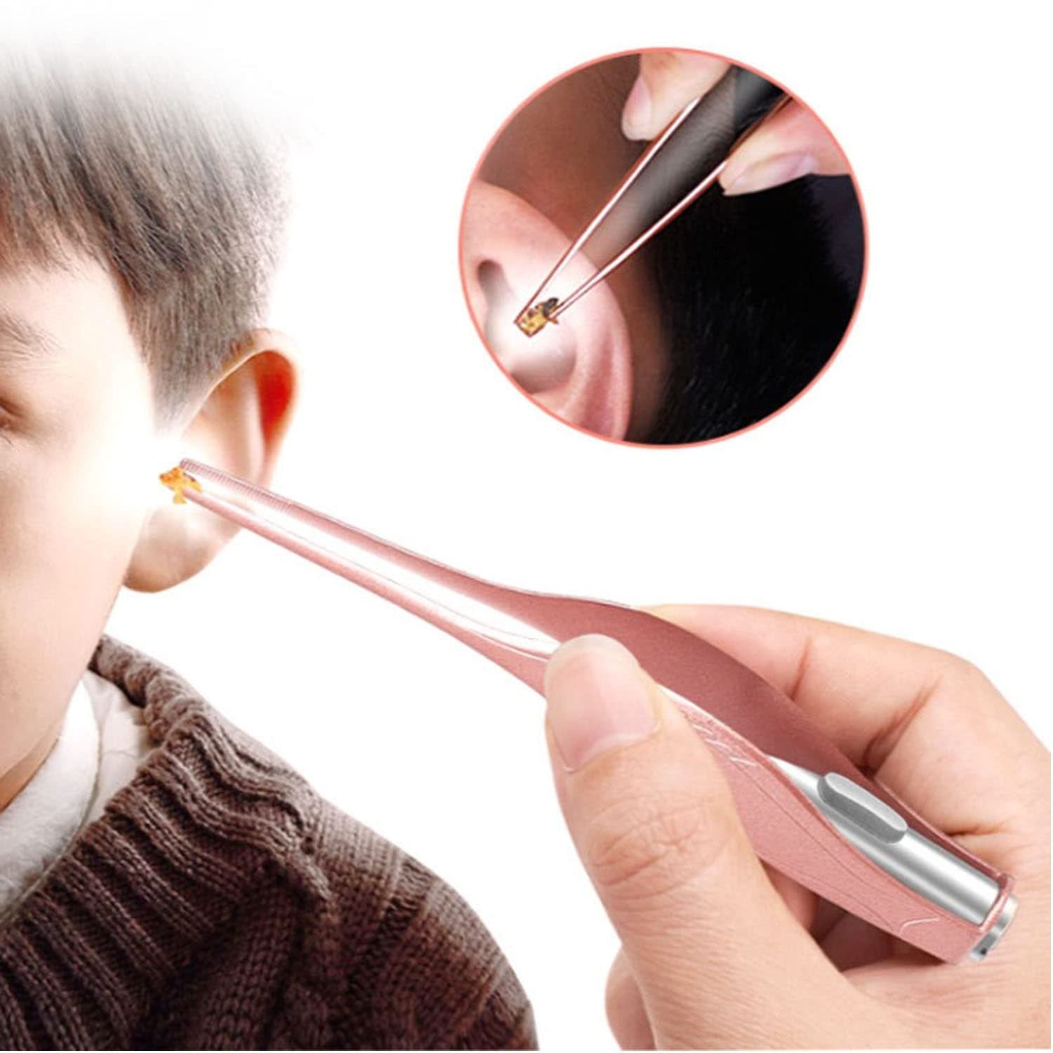 Ear Wax Removal Tool With Light Ear Pick Cleaner Kit For Kids And Adults, Earwax Spoon Digger & Tweezers For Ear Health Care Gift Set With Case - KuzuSHOP