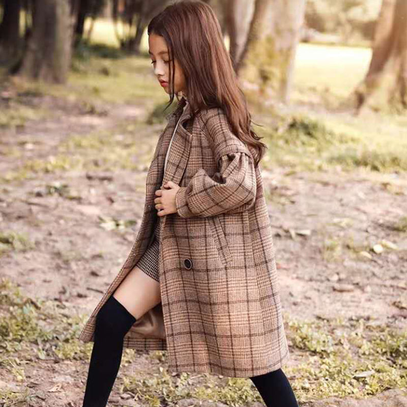 Girls' Woolen Coats For Big Children's Woolen - KuzuSHOP