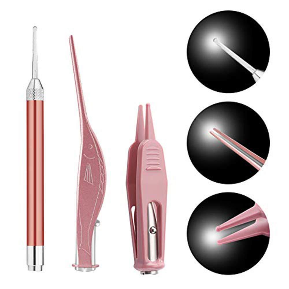 Ear Wax Removal Tool With Light Ear Pick Cleaner Kit For Kids And Adults, Earwax Spoon Digger & Tweezers For Ear Health Care Gift Set With Case - KuzuSHOP