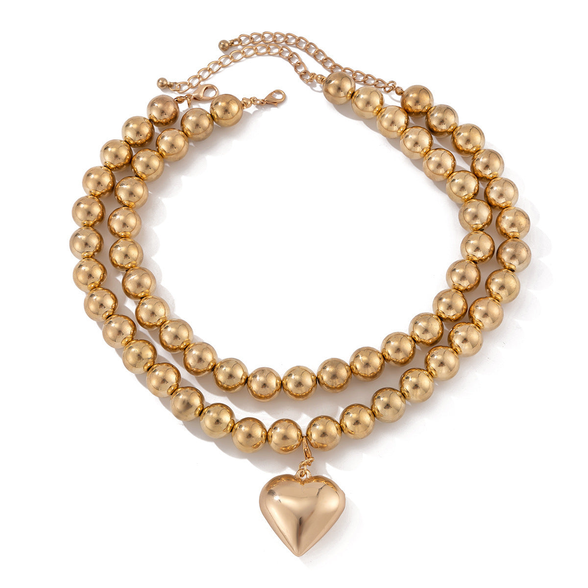 Ornament Pearl Heart Clavicle Chain Beaded Heart-shaped - KuzuSHOP