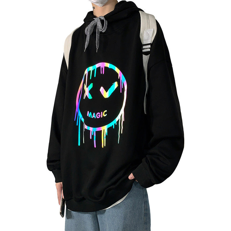 Casual trendy brand reflective hoodie - KuzuSHOP