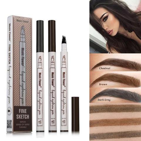 Waterproof Natural Eyebrow Pen Four-claw Eye Brow Tint Fork Tip Eyebrow Tattoo Pencil - KuzuSHOP