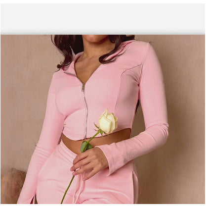 Set For Women, Tops & Cargo Pants With Pockets High Waist Drawstring Wide Leg Straight Trousers. - KuzuSHOP