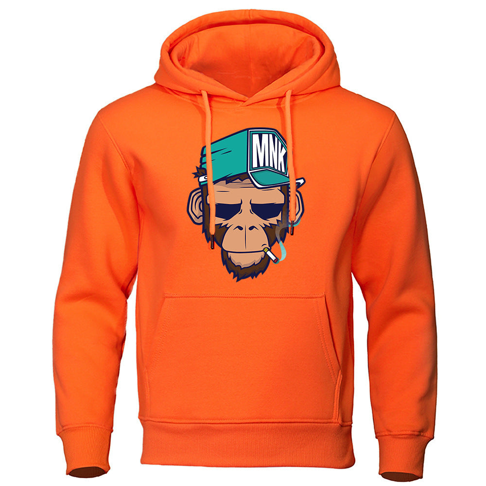 Personality Smoking Monkey Hoodie Sweatshirt Hip Hop Casual Street Hooded - KuzuSHOP
