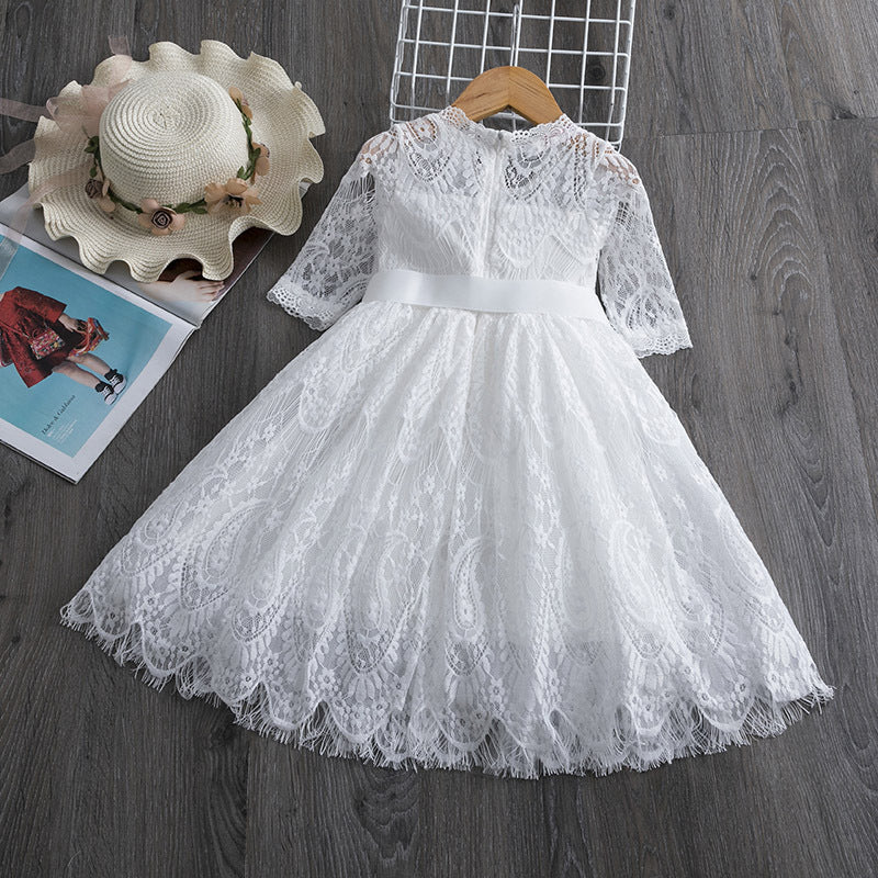 Girls Lace Dress Spring And Autumn - KuzuSHOP