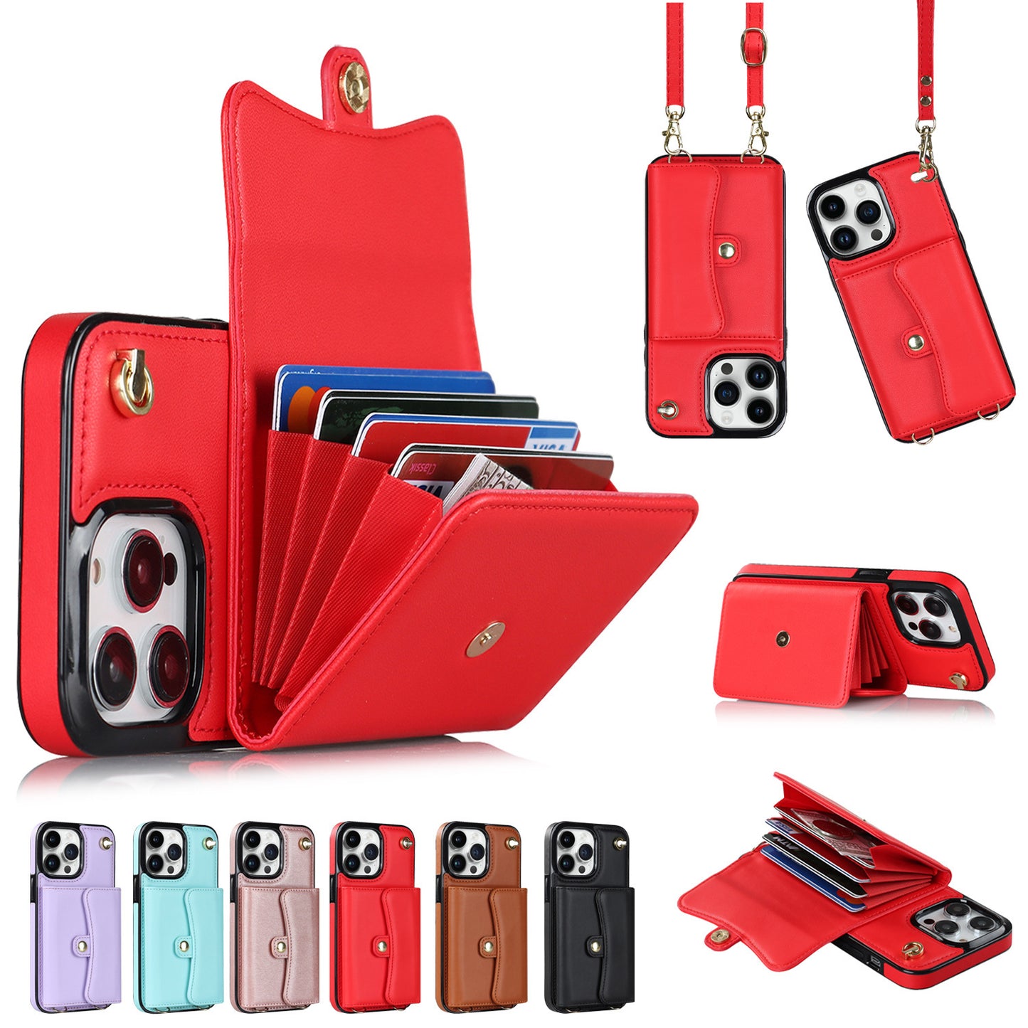 Crossbody Card Holder Phone Case Multi-function Card Holder - KuzuSHOP