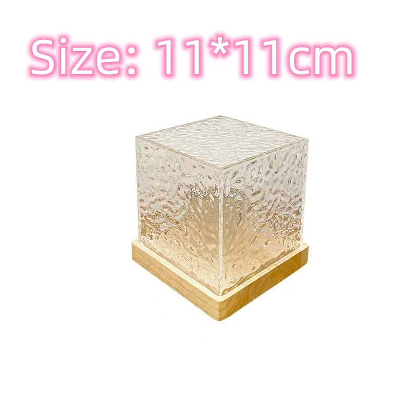 16 Colors LED Water Ripple Ambient Night Light USB Rotating Projection Crystal Table Lamp RGB Dimmable Home Decoration - KuzuSHOP