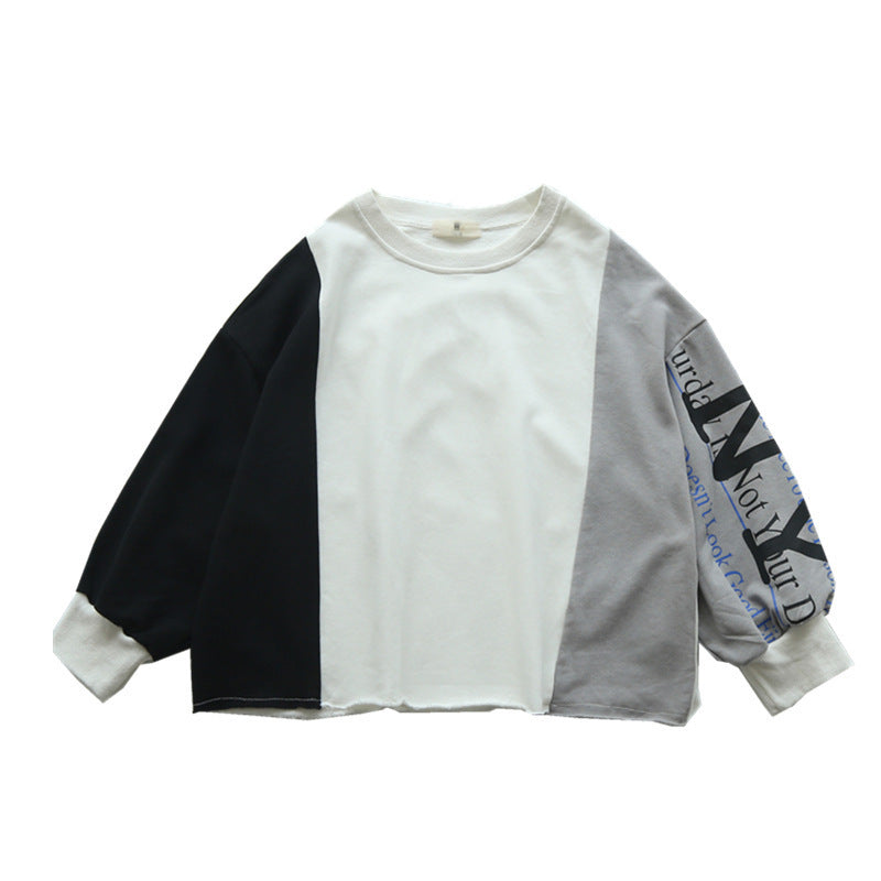 Autumn Girls' Hip-hop Color Matching Printed Sweater - KuzuSHOP