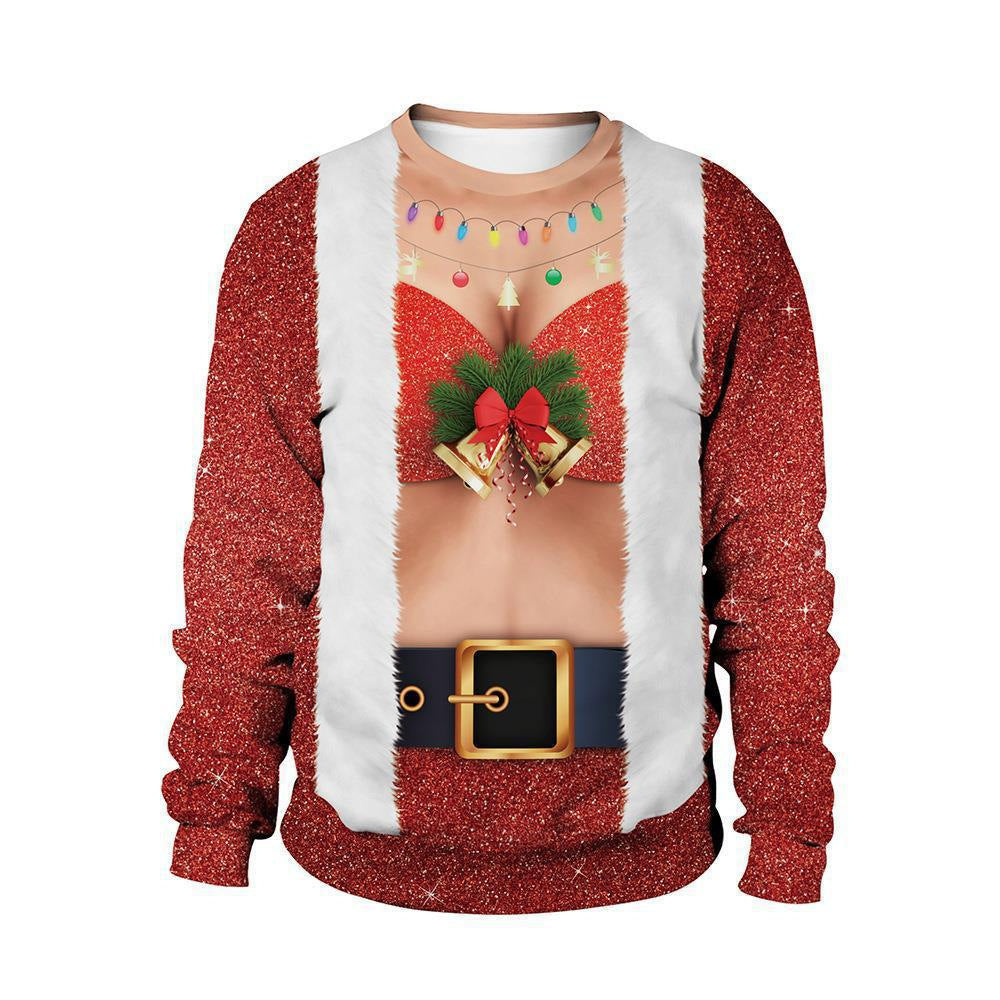 Christmas Printed Long Sleeve T-shirt Top - KuzuSHOP
