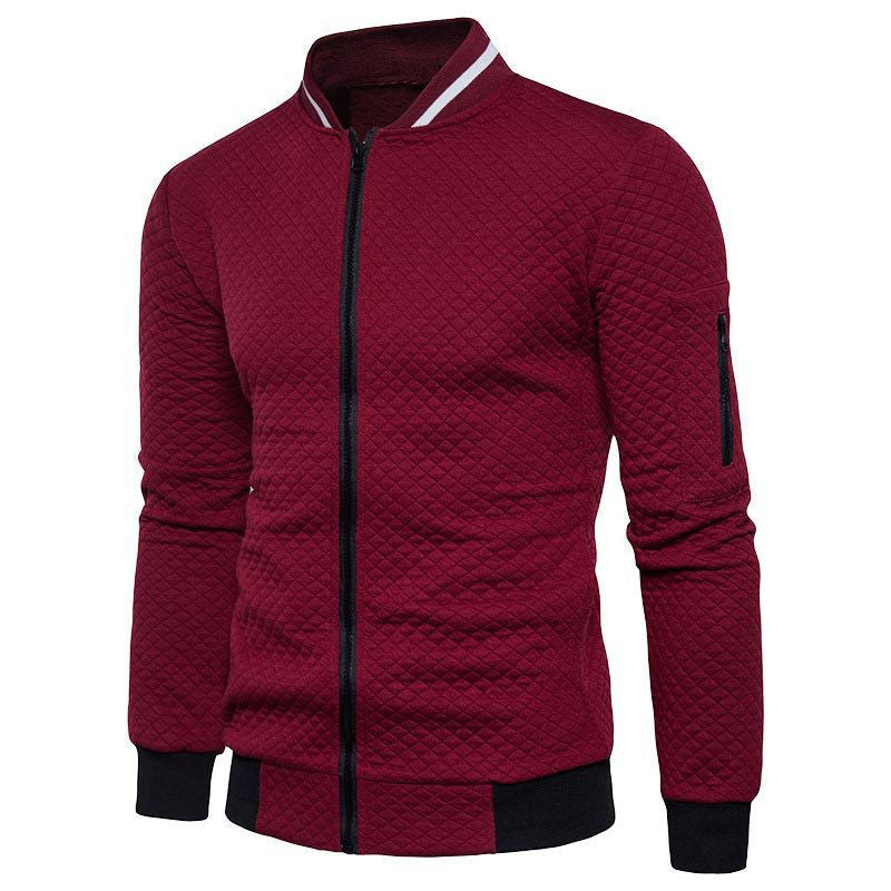 Men's Jacket Zipper Mock Neck Sweater - KuzuSHOP