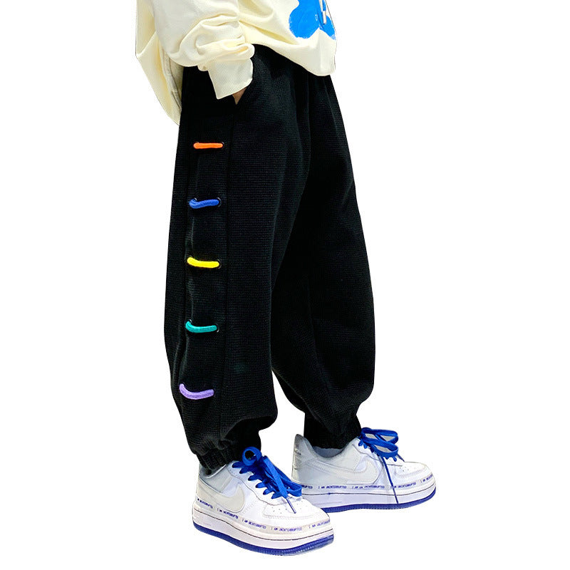 Boys Plus Velvet Thick New Wide Casual Pants - KuzuSHOP
