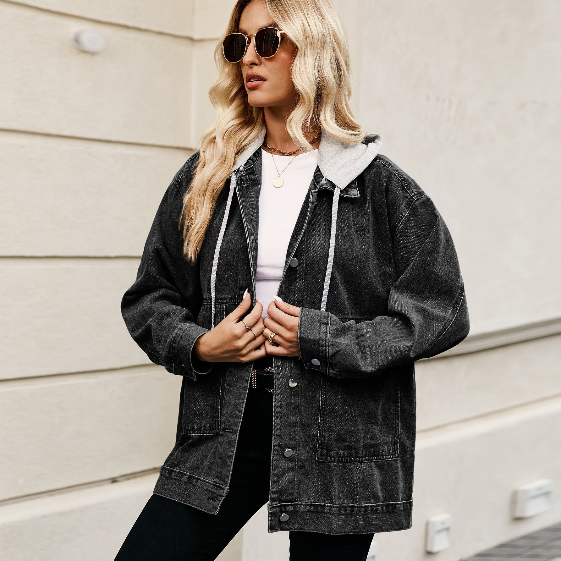 Retro Loose Denim Jacket Top For Women - KuzuSHOP
