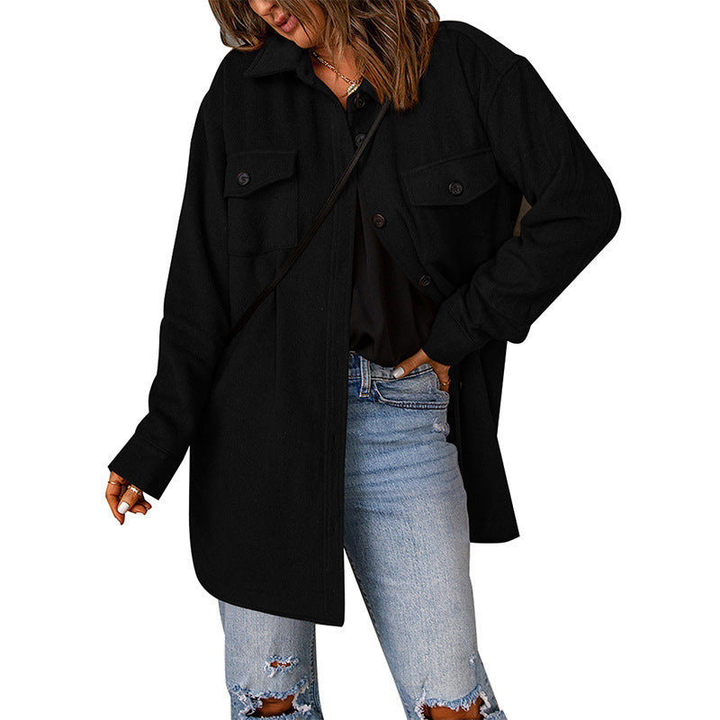 Fashion Casual Woolen Coat Women - KuzuSHOP