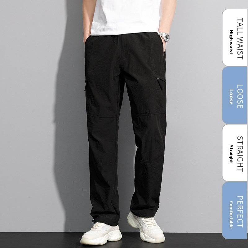 Thin Overalls Men's Casual Loose Ultrathin Khaki Straight - KuzuSHOP