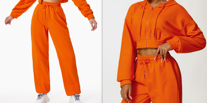 Warm And Loose Long Sleeve Sweater Coat & Pant Set - KuzuSHOP