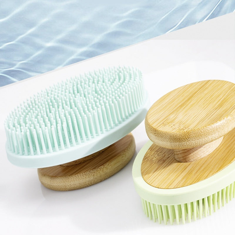 Silicone Bath Brush Massage Bath Soft Hand-held Long Teeth Cleaning - KuzuSHOP