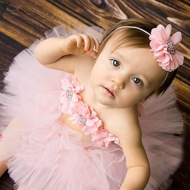 Children's Chiffon Flower Baby Suit - KuzuSHOP