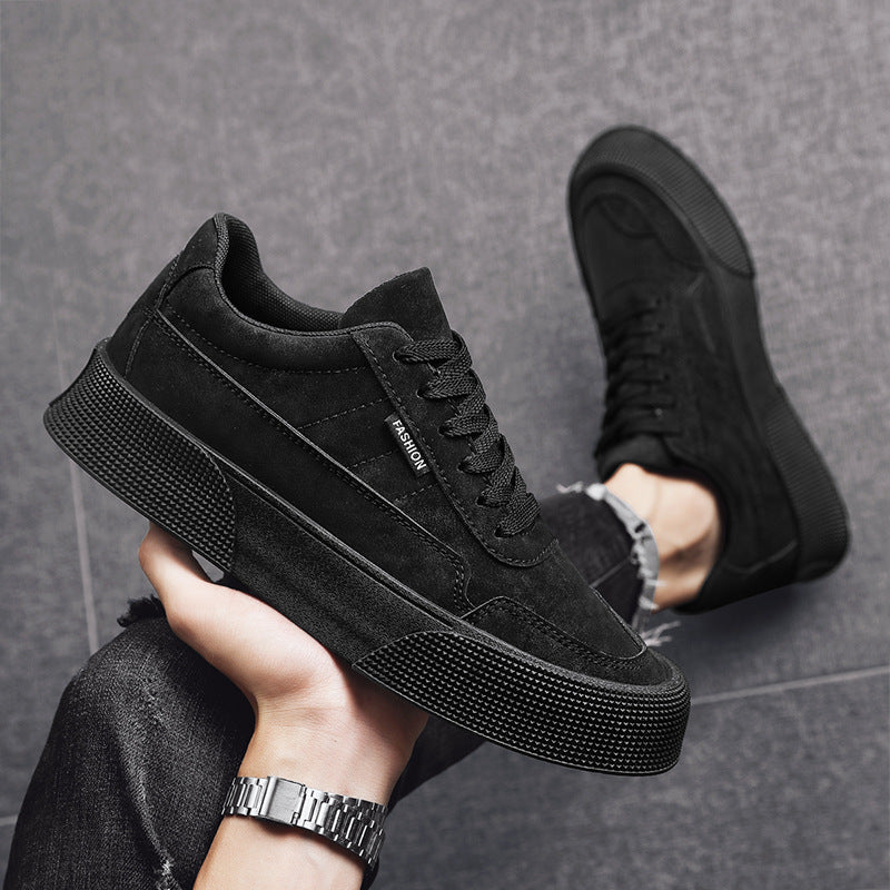 Casual Board Flat Shoes Men Breathable Thick-soled Lace-up Sneakers For Walking Running - KuzuSHOP