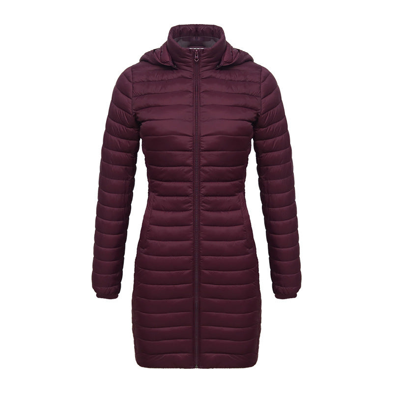 Women's Lightweight Mid-length Slim-fit Cotton-padded Jacket - KuzuSHOP