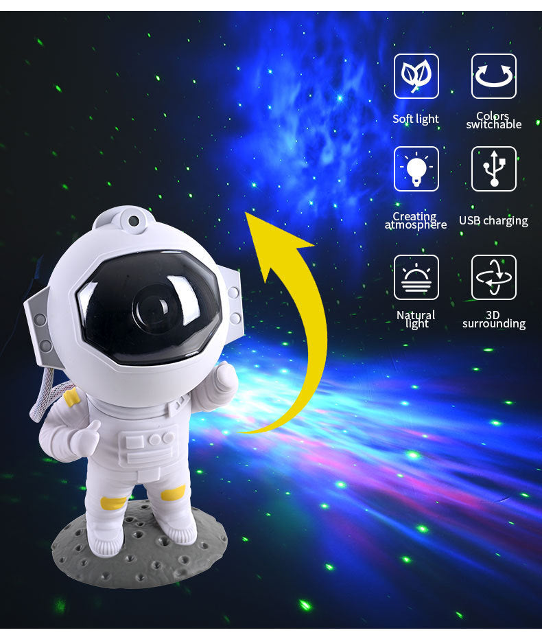 Galaxy Star Projector Starry Sky Night Light Astronaut Lamp Home Room Decor Decoration Bedroom Decorative Luminaires Gift - KuzuSHOP