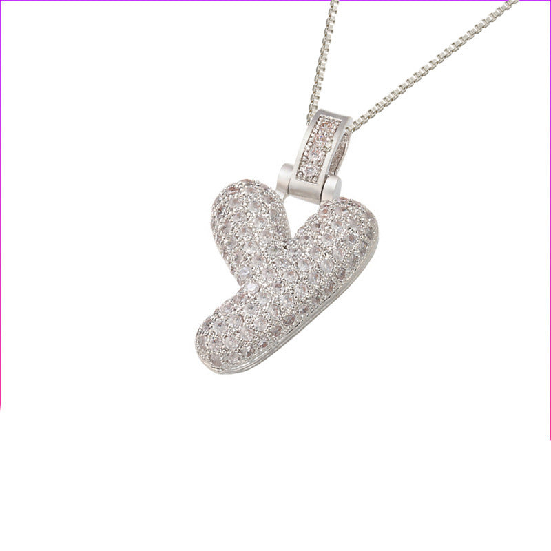 Clavicle Chain Copper Micro Inlaid Zircon 26 Letter Pendant Necklace For Women's Birthday Jewelry Gifts - KuzuSHOP