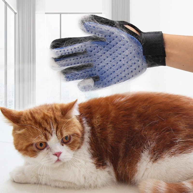 Cat Grooming Glove For Cats Wool Glove Pet Hair Deshedding Brush Comb Glove For Pet Dog Cleaning Massage Glove For Animal Sale - KuzuSHOP