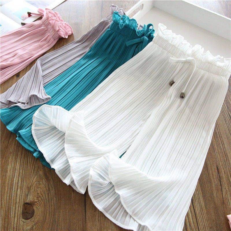Girls' New Nine Points Anti-mosquito Casual Wide Leg Pants
