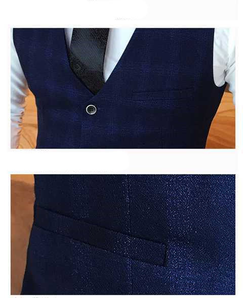 Slim Fit Trendy Men's Small Suit Three-piece Business Casual - KuzuSHOP