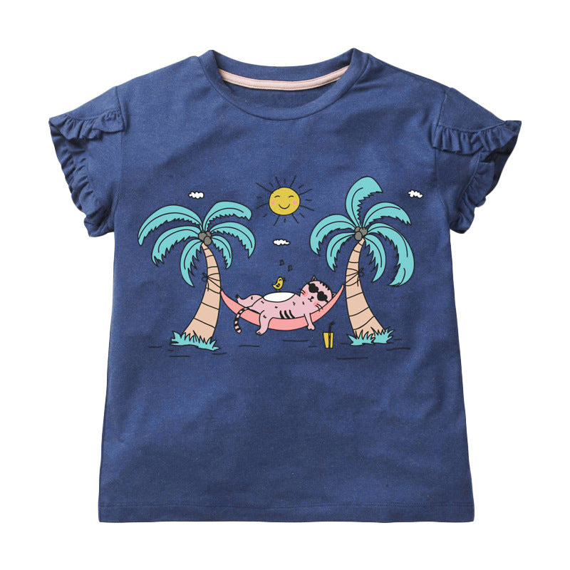 Summer Children's Clothing Cotton Children's Round Neck Short-sleeved T-shirt - KuzuSHOP