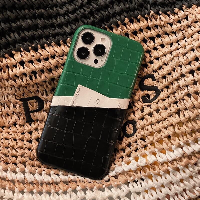 Double Card Leather Half Pack Phone Case - KuzuSHOP