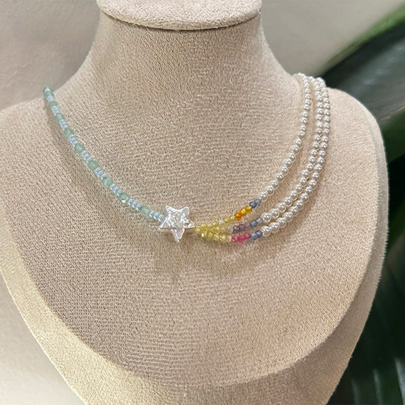 Baroque XINGX Colorful Twin Pearl Necklace - KuzuSHOP