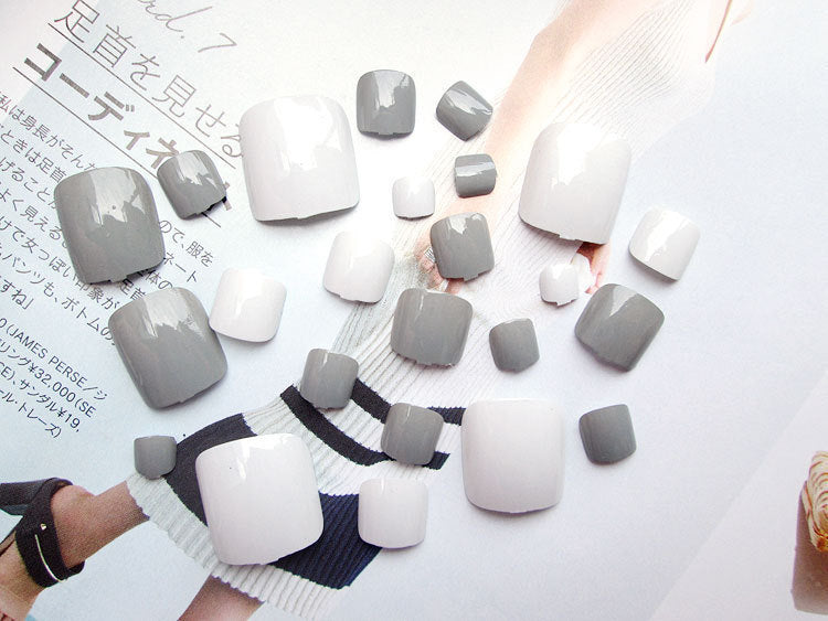 Pro Artificial Acrylic Toe Nails 24pcs Patch - KuzuSHOP