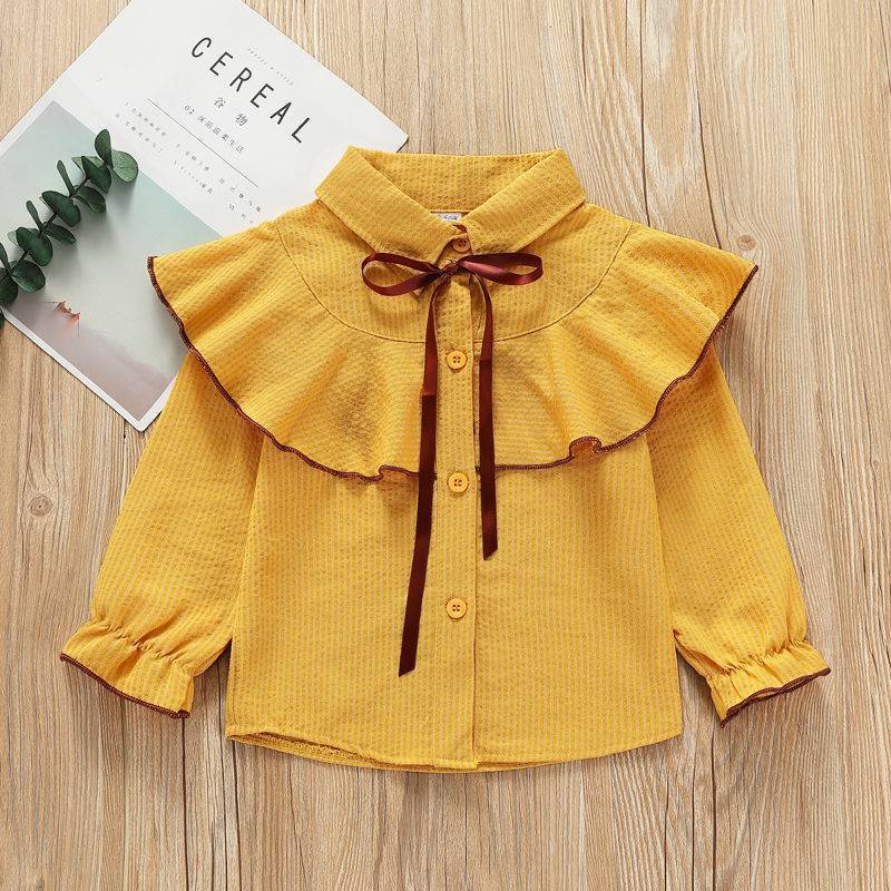 Spring And Autumn Striped Baby Lapel Shirt - KuzuSHOP