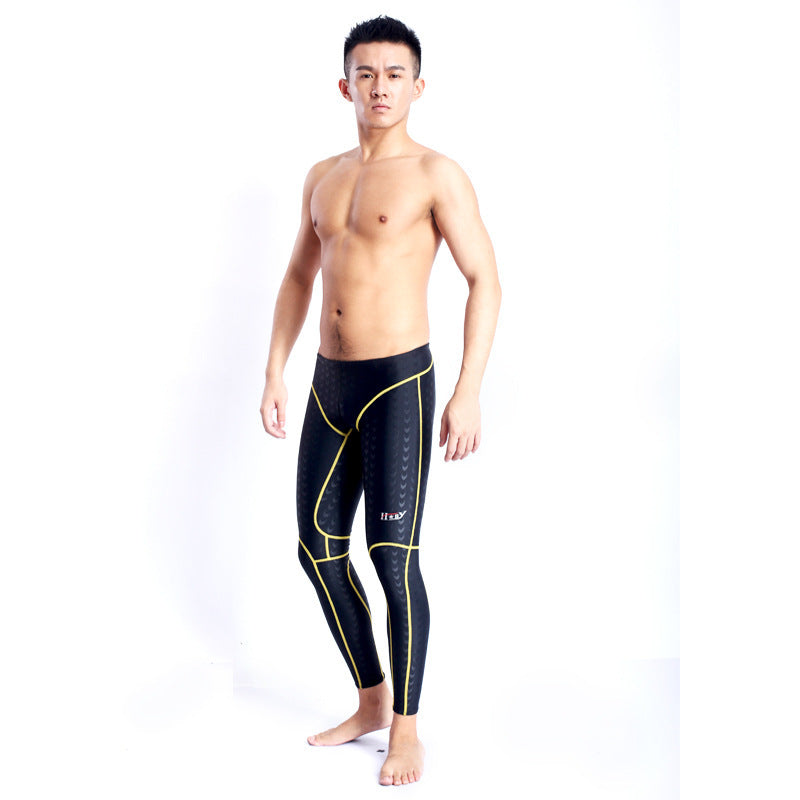Competition Professional Long Quick-drying Drag Reduction Long Swimming Trunks - KuzuSHOP