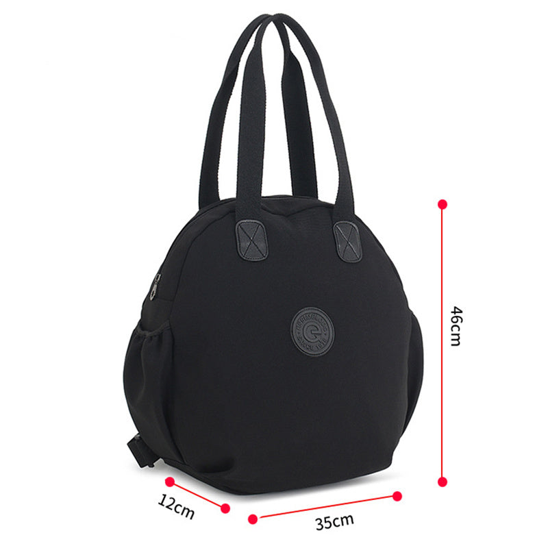 Black Round Bags Women Fashion Large Capacity Multifunctional Backpack Shoulder Bag Handbag - KuzuSHOP