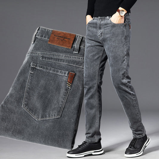 Smoky Gray Jeans Men's Loose Straight - KuzuSHOP