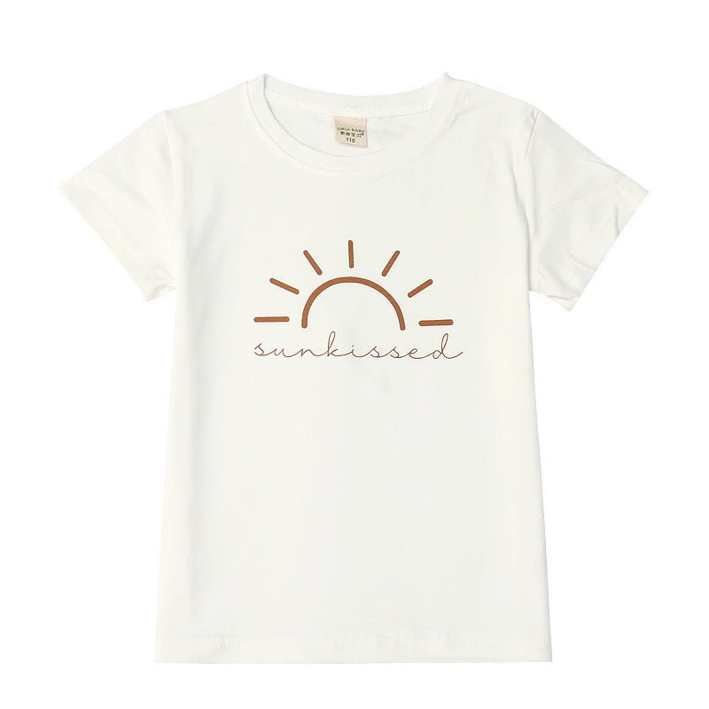 Girl Baby Simple White Cotton Short Sleeves - KuzuSHOP