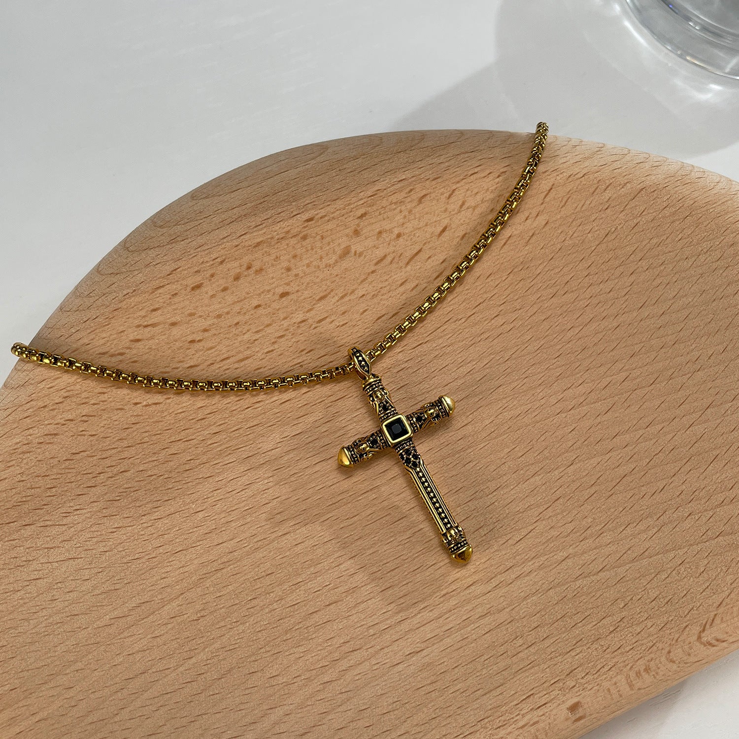 Vintage Cross Titanium Steel Pendant Necklace - KuzuSHOP