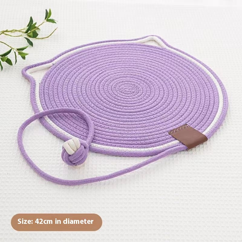 Braided Cotton Rope Cat Claw Mat Self Hi Ball One Piece Sleeping Mat Washable Anti Sticky Scratching Artifact Cat Scratching Mat Pet Products - KuzuSHOP