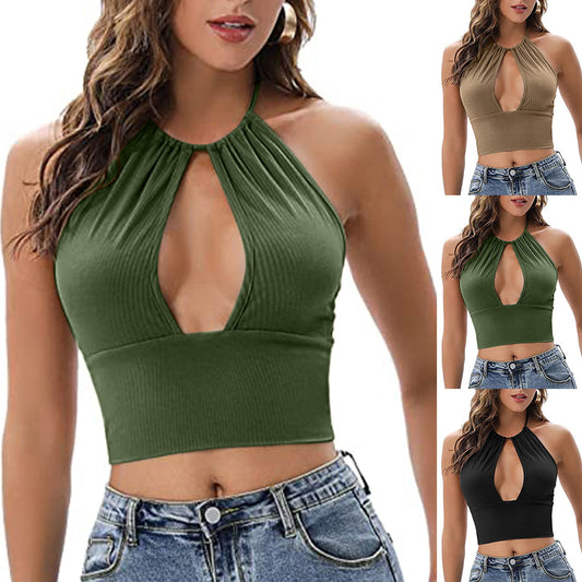 Camisole Halter Vest Women Summer Sexy Hollow Tops - KuzuSHOP