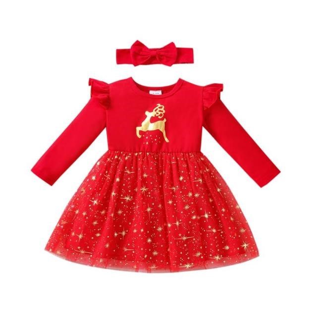 Girl's Christmas Clothes Floral Dress Baby - KuzuSHOP