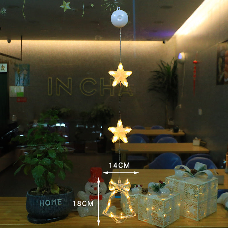 Christmas 3pcs LED Light Star, Xmas Tree Hanging Ornaments Decoration For Home, Christmas Decorations - KuzuSHOP
