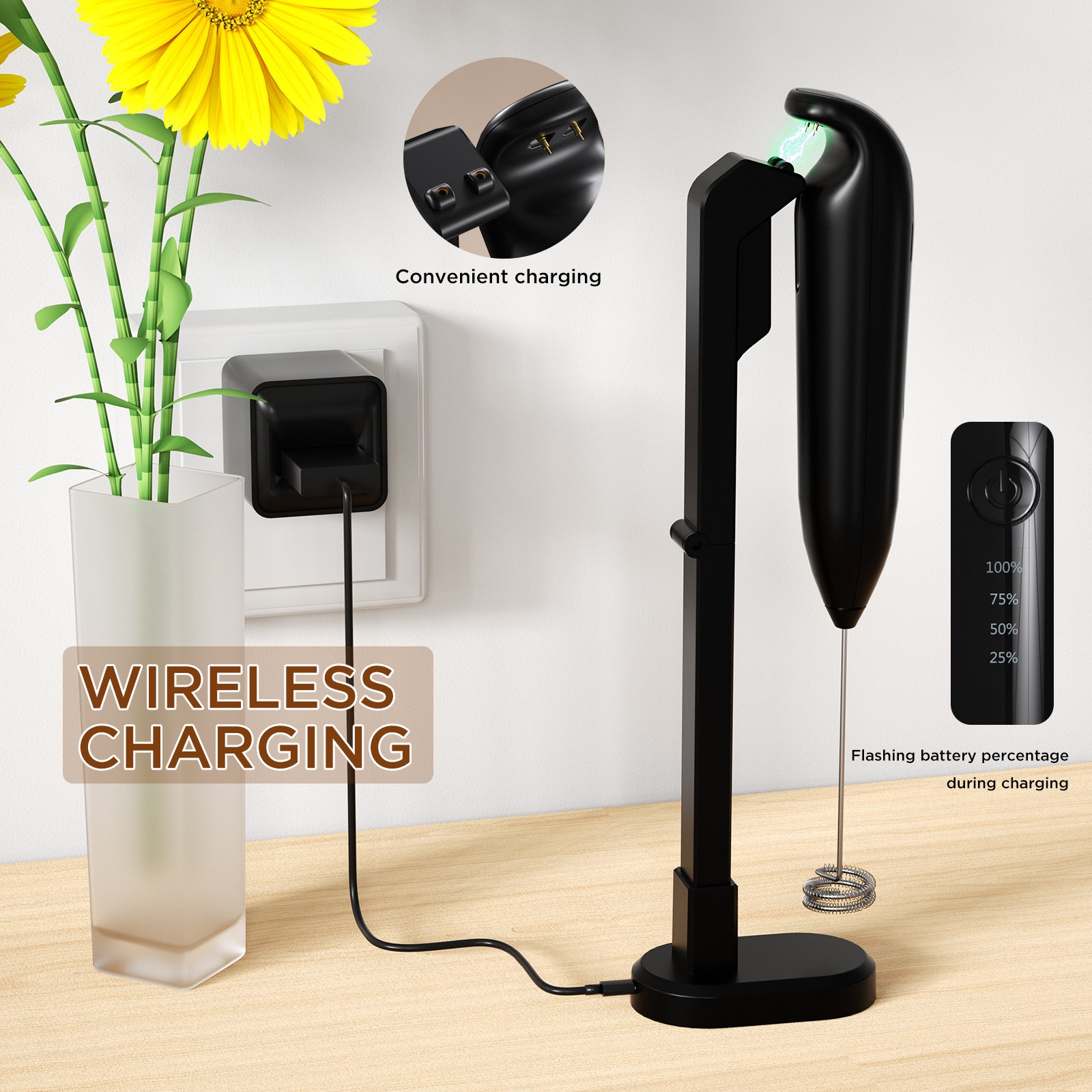 Automatic Home Foam Wireless Handheld Egg Beater - KuzuSHOP