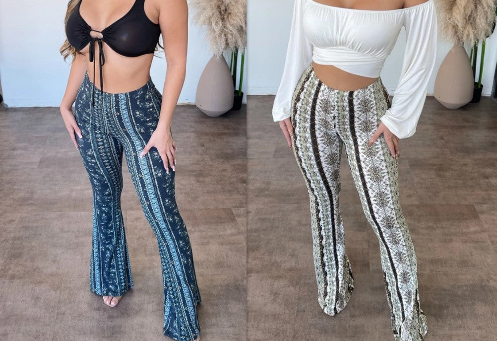 High Elastic Tight Pants Slim Sexy Print Trousers Womens Clothing - KuzuSHOP