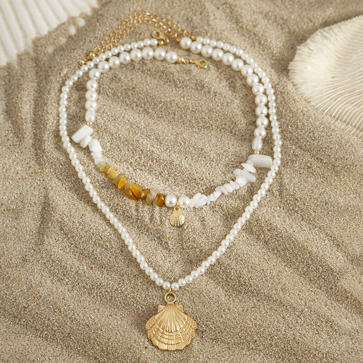 Beaded Shell Ocean Style Vintage Necklace - KuzuSHOP