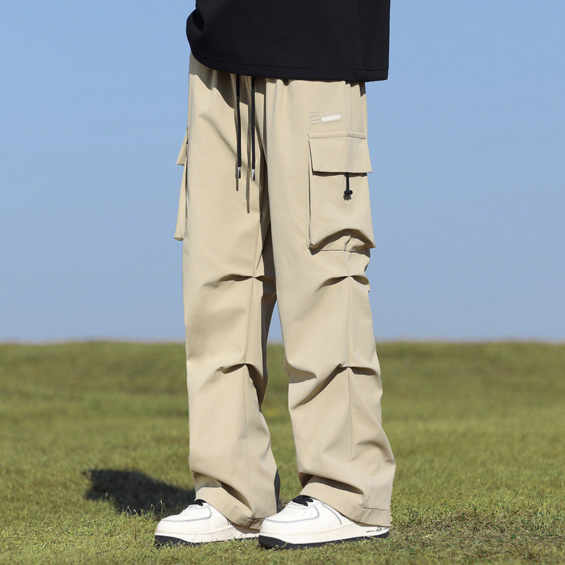 Pu Shuai Loose Straight-leg Wide-leg Pants - KuzuSHOP