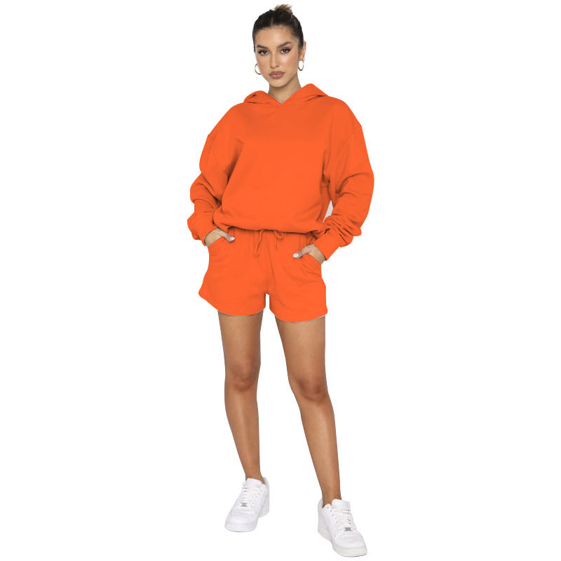 Solid Color Pullover Hooded Long Sleeves Sweater For Women - KuzuSHOP