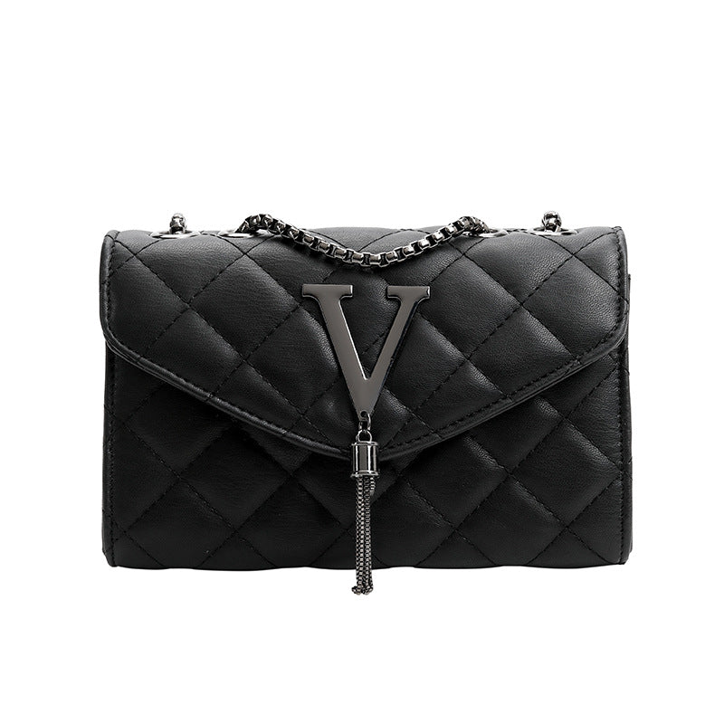 Bags for women elegant rhombus small square bags 2021 new fashion tassel decorative chain shoulder crossbody bag trendy - KuzuSHOP