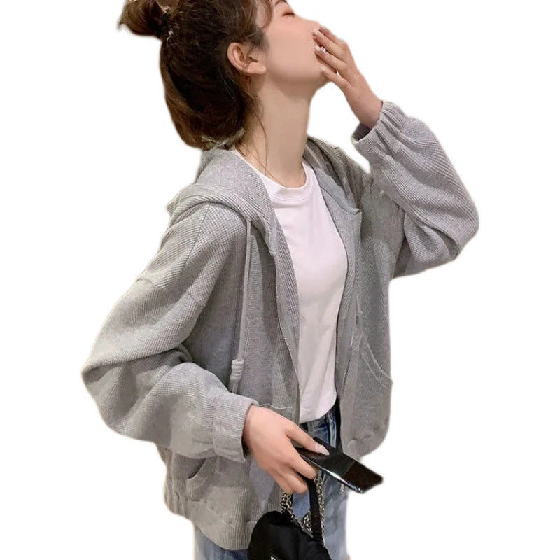 Casual Zipper Cardigan Women's Top - KuzuSHOP